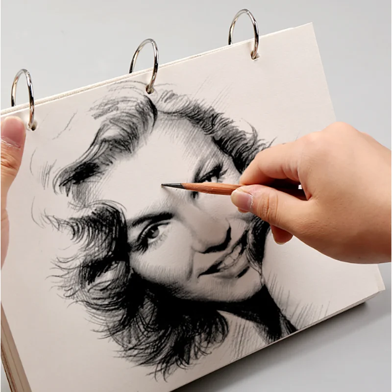 그리기 책 레트로 나선형 스케치북, 리필 가능한 미술 스케치북, 리넨 하드커버, 드로잉 학생 노트북, 60 매, 120 페이지