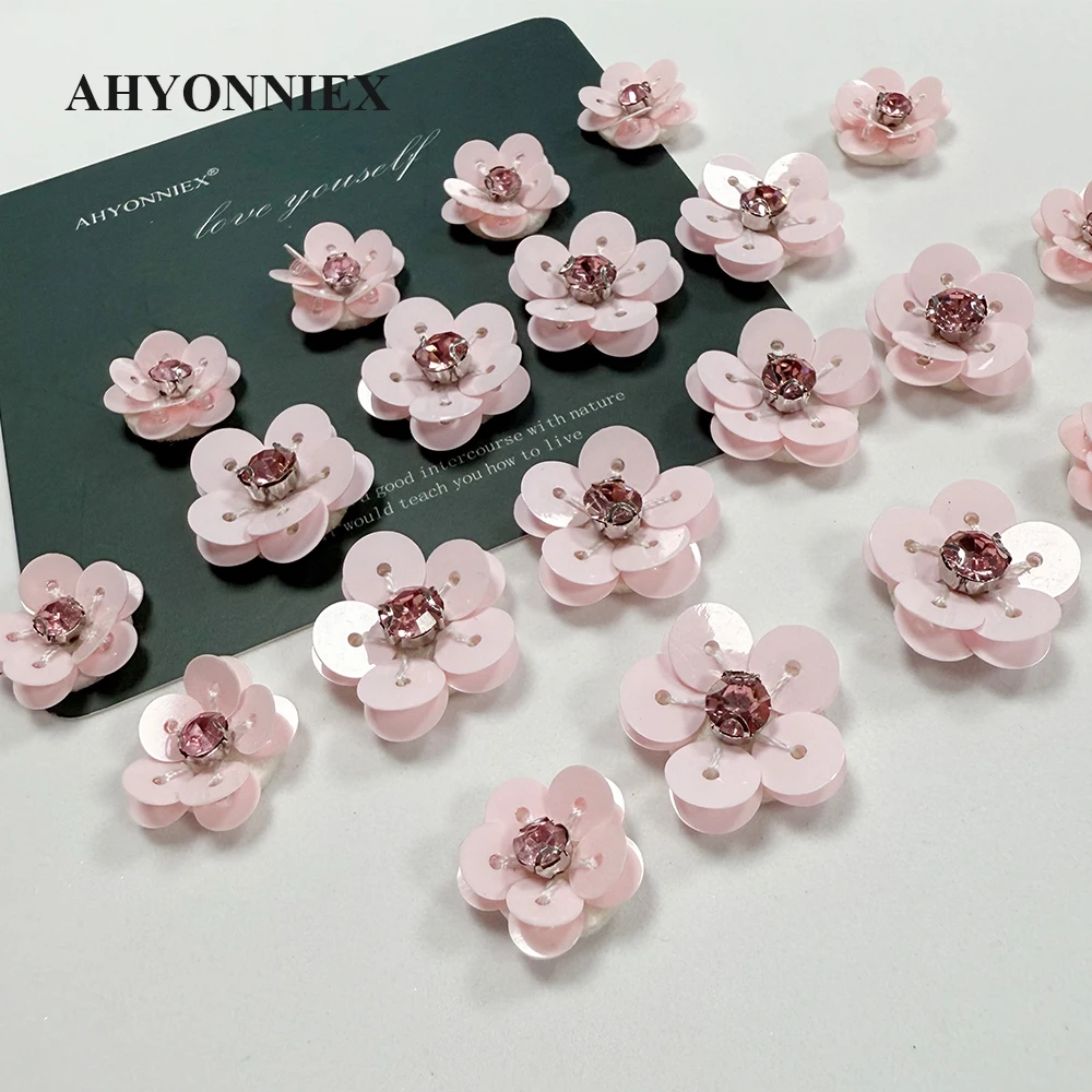 10 Stück Mini-Aufnäher mit rosa Kirschblüten, Pailletten, zum Aufnähen von Aufnähern für Kleidung, Applikationen, DIY, Taschen, Schuhe, Aufkleber auf Kleidung – Detail 11