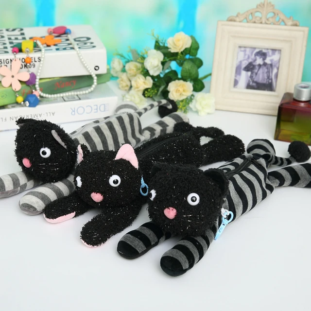 Cute Cat Pencil Case, Simulation Real Cat Theme Pencil Bag, Soft Stuffed  Surface Clothes Zipper Pencil Box, Pencil Holder Pouch - AliExpress