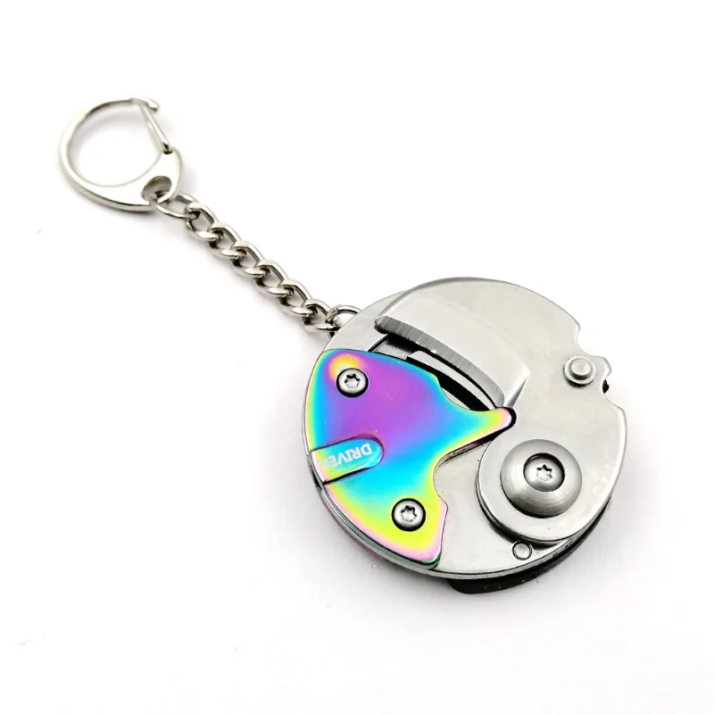 Folding Multifunctional Mini Knife with Screw Round Coin Shape Knife Creative EDC Gadget Outdoor Gear
