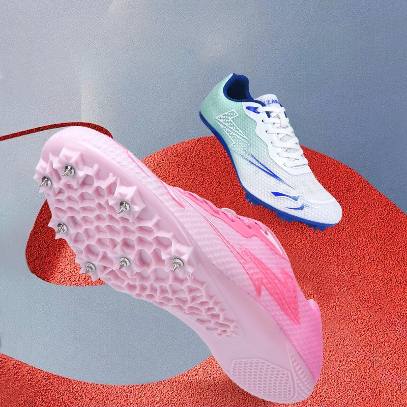 New Student Professional Track and Field Shoes Running Anti Slip Training Shoes Sneakers Ultra Light Hard Soled Long Jump running spikes athletic running shoes