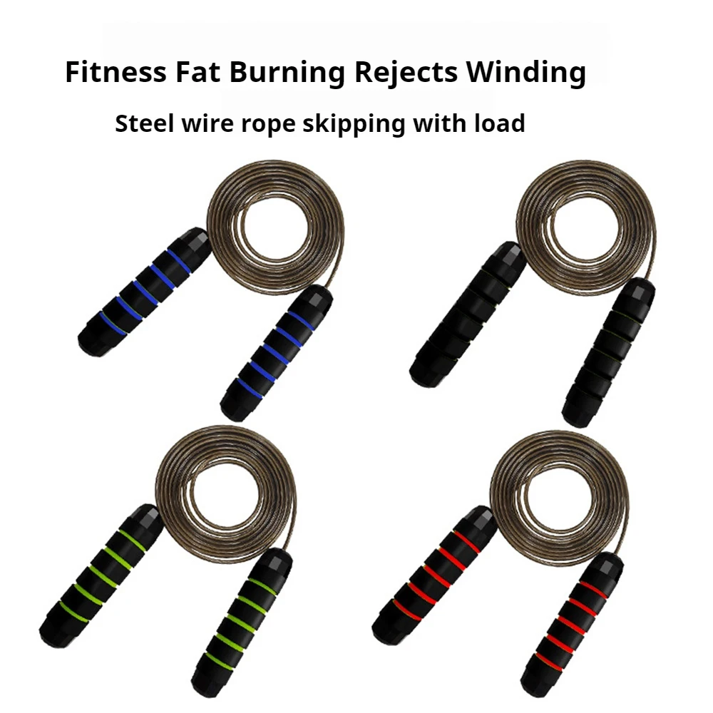 Adjustable Length Steel Wire Jump Rope with Anti-Slip Foam Grips Indoor Outdoor Cardio Exercise Equipment for Weight Loss
