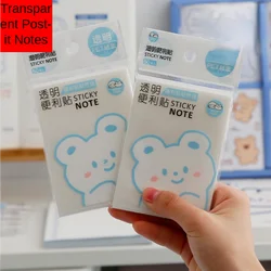 Nouvelles Notes autocollantes transparentes, décor de bureau, Post it, animal de compagnie, autocollants mignons et imperméables, papeterie pour étudiant et portefeuille 