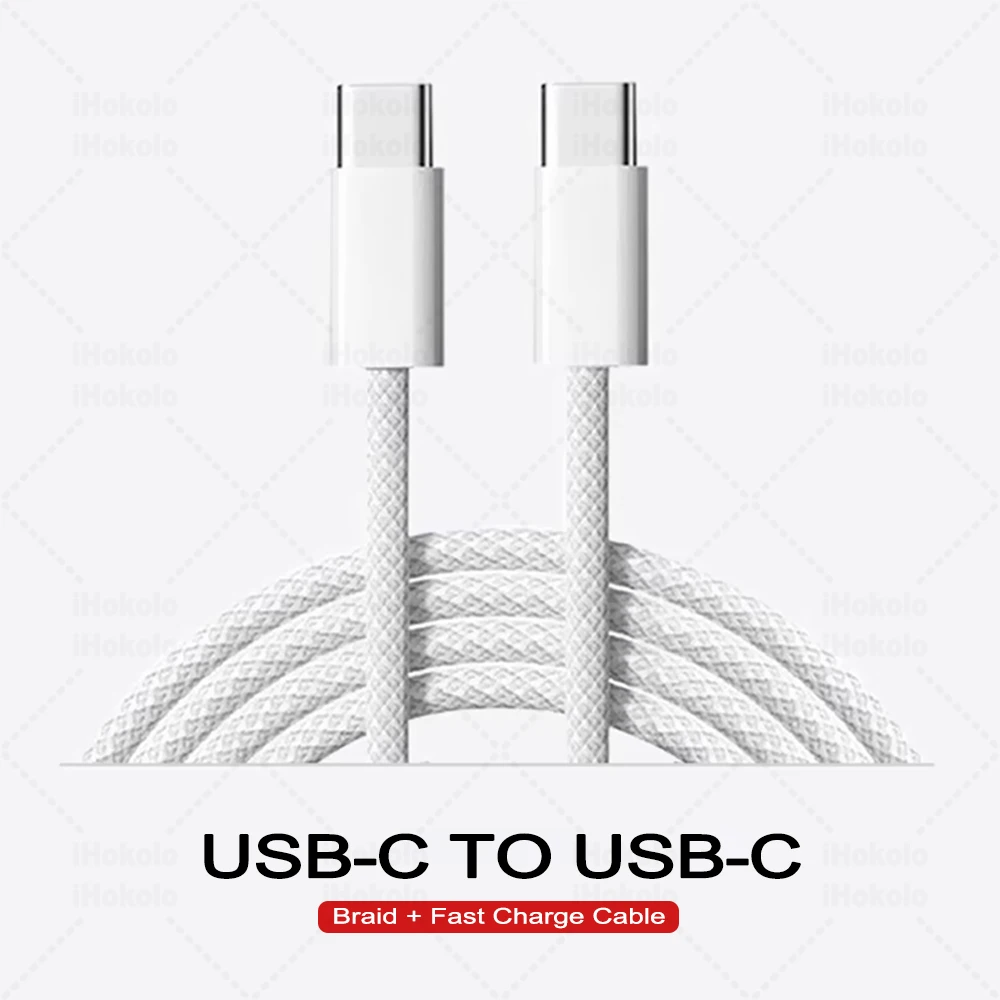 ตัวเลือกสินค้า สายชาร์จ USB-C ถักทน ชาร์จเร็ว 60W ใช้ได้กับ iPhone Huawei Xiaomi Samsung