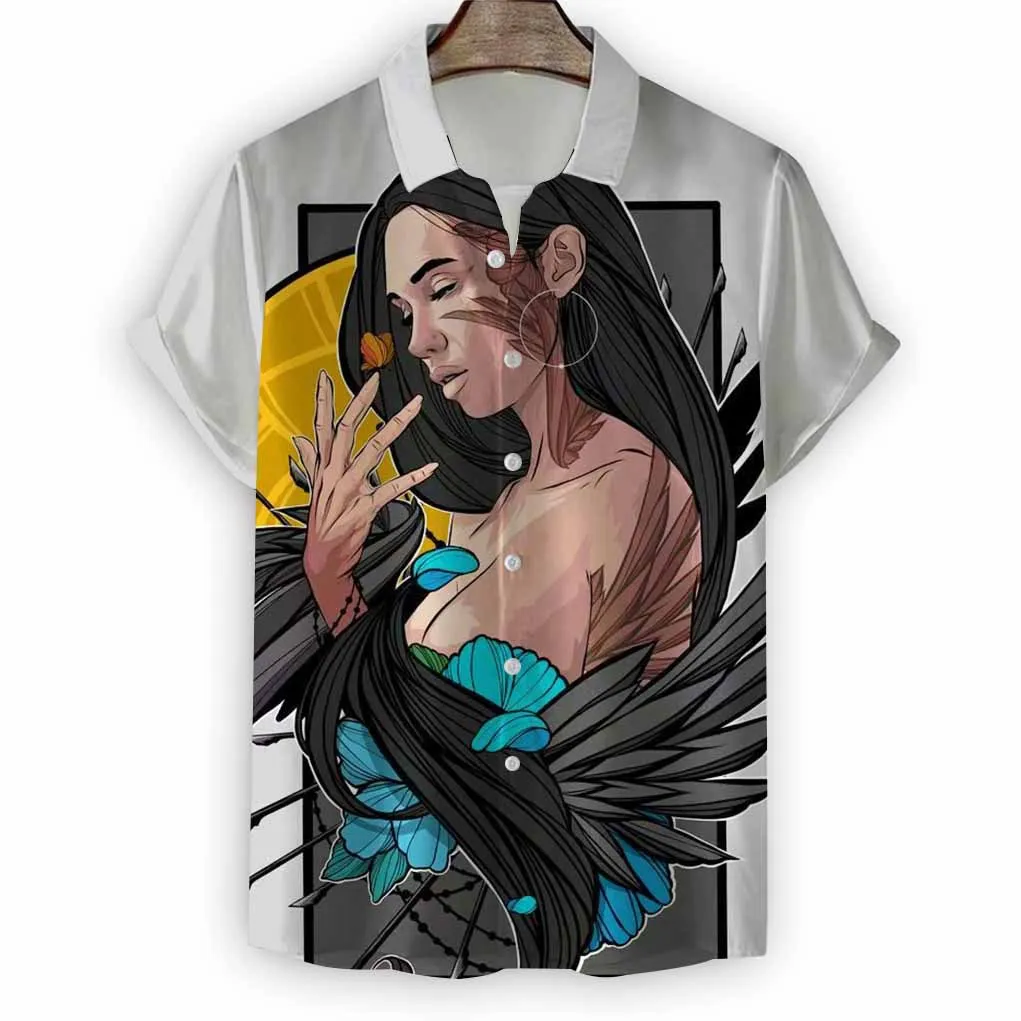 Hawaiian men's and women's short sleeved shirts, holiday 3D printing, modern top fashion men's and couples' outfits 2023