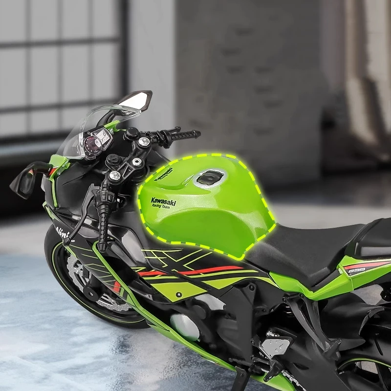 1:12 Kawasaki Ninja ZX-6R Alloy Motorbike Diecast Model Super Sport High Simulation Toys Car Pull Back Children Gifts Collect 3