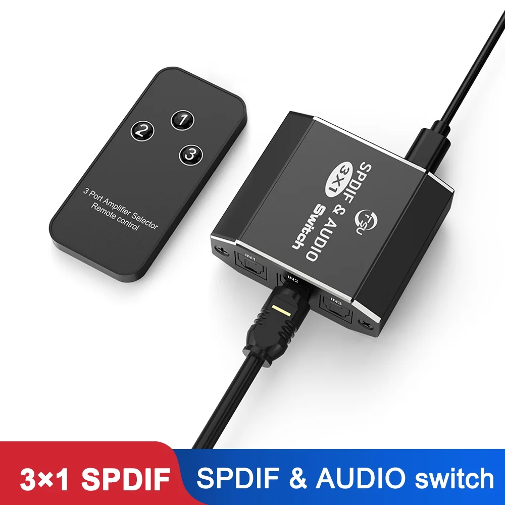 FSUSPDIFAUDIOSwitch3In1OutOpticalSplitterToslinkDigital