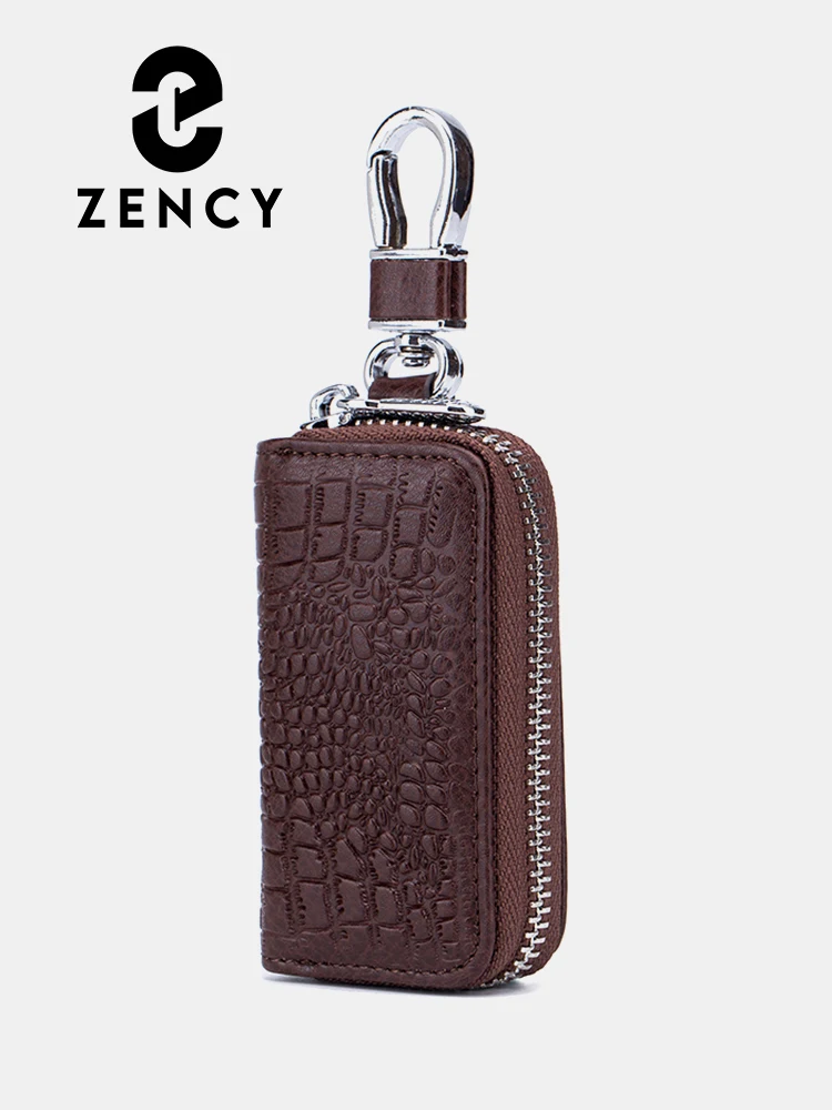 Zency New Genuine Leather Alligator Women Car Key Holder Small Key Case Bag Female Wallet Keychain Housekeeper Keys Organizer