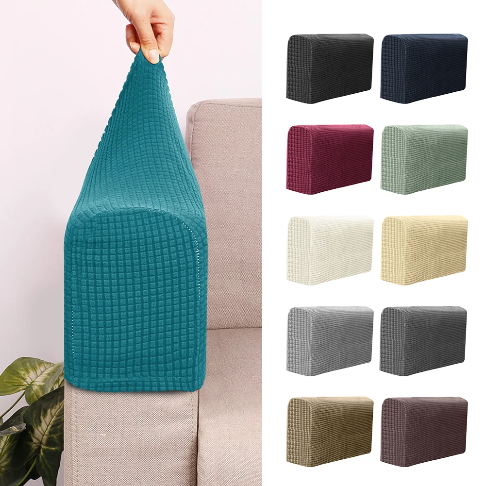 2pcs/pack Home Couch Solid For Sofa Armchair Slipcover Armrest Cover