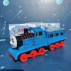 Big train lights music electric small locomotive children electric train toy boy gift train model large size for Thomas toy car 1