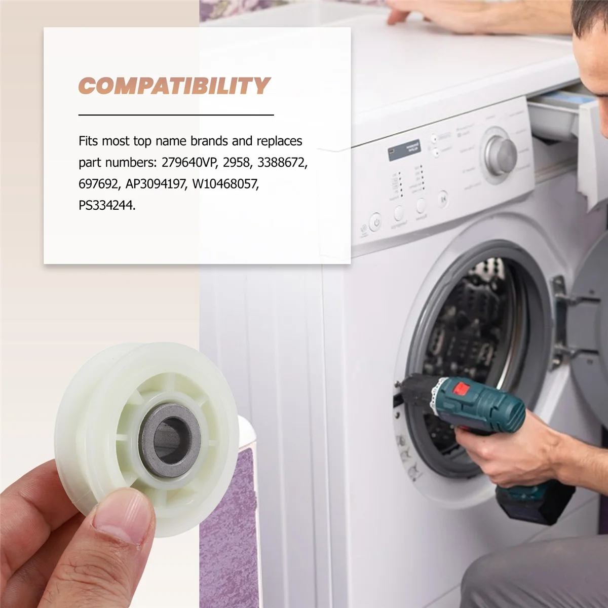 Dryer Idler 279640 Replace for Whirlpool and Kenmore Clothes Dryer-Replace 3388672 697692 AP3094197 W10468057 HOT