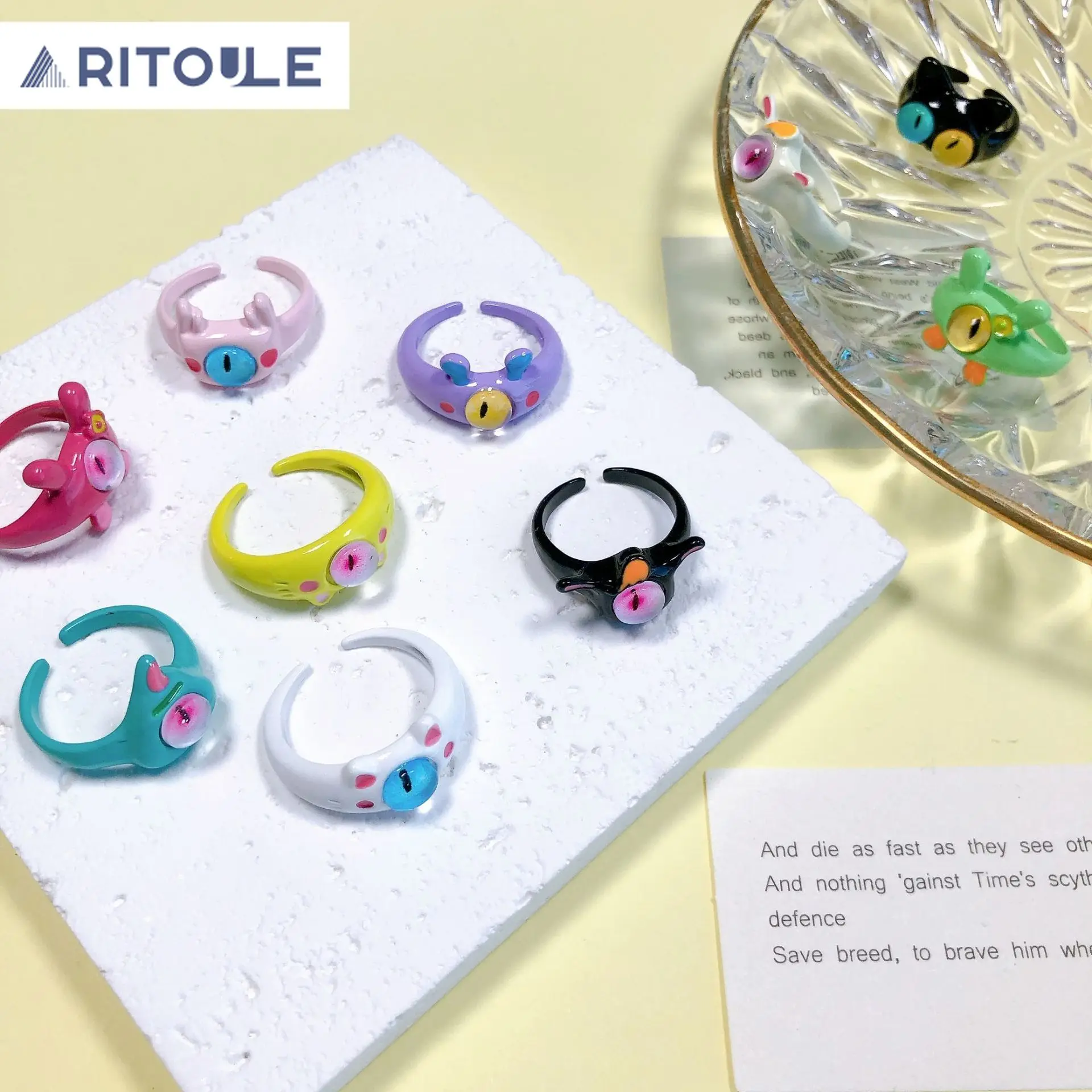 

Маленький Монстр с милыми глазами, милое Открытое кольцо, призрак, лошадь, уникальный и высококачественный детский вкус, указательный палец, кольцо ручной работы