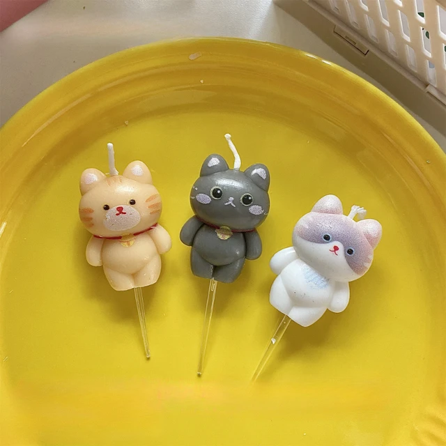 Bougies d'anniversaire pour chat et chien, 3 pièces, décoration de gâteau pour enfants, chiot, bougies d'anniversaire pour animaux de compagnie, fournitures de pâtisserie pour fête 6