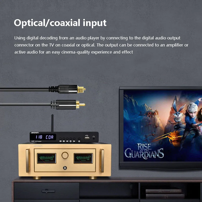 HD Lossless Audio Player ES9038Q2M Lossless Decoder 2.1 Channel HIFI Decoder Bluetooth 5.0 Digital Optical Coaxial Input
