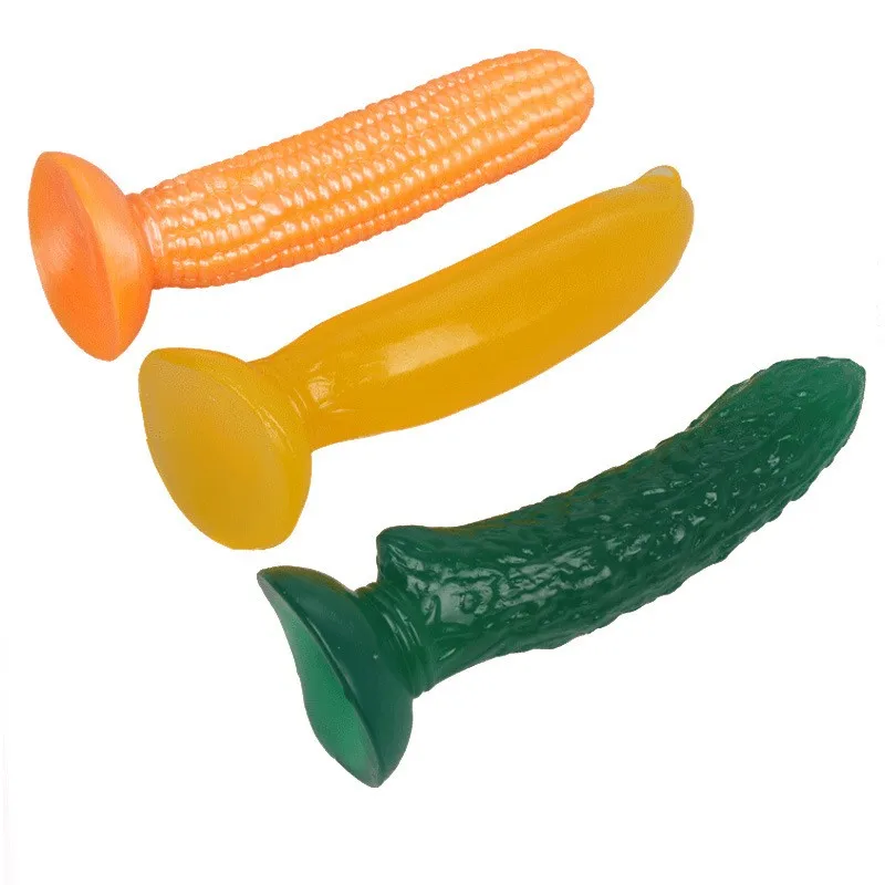 

Silicone Suction Cup Dildo Realistic Artificial Penis Jelly Cucumber Banana Corn Sex Toys for Woman Adult Games