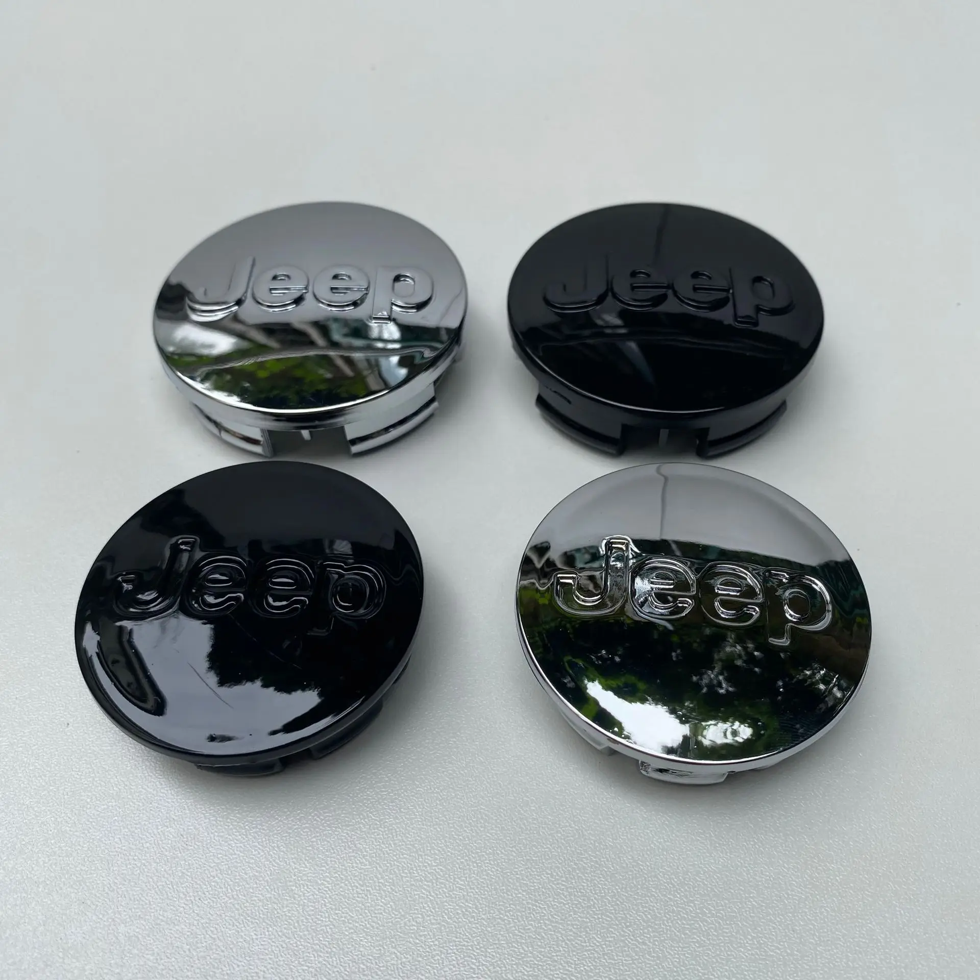 4개 55mm 63mm 지프 로고 허브 캡 자동차 휠 센터 커버 (지프 그랜드 체로키 랭글러 JK 글래디에이터 컴패스 레니게이드 밸브용)