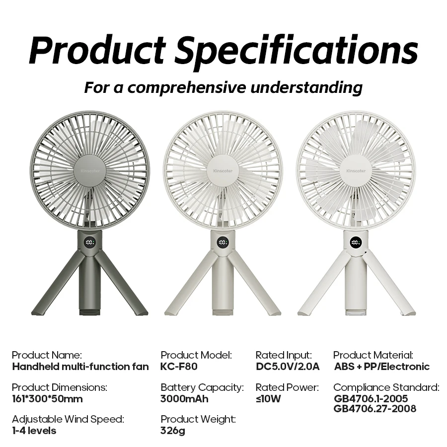 Compact and Rechargeable Multifunctional Handheld Fan with LED Display
