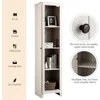 Tall Storage Cabinet Free Standing Floor Storage Tower with Four Shelves and Single Door, for Living Room, Bathroom 6