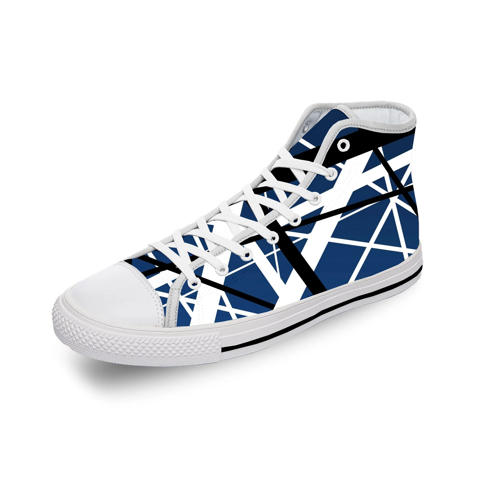 Van EVH 5150 STRIPES Halen Harajuku Lightweight Cloth 3D Print High Top Canvas Shoes Men Women Casual Breathable Sneakers
