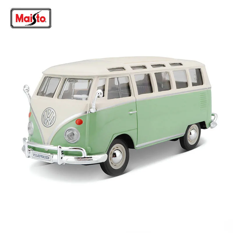 Maisto 1:25 Retro Volkswagen Van Samba alloy car model die-casting static precision model collection gift toy tide play