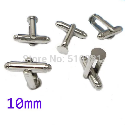 

200pcs Nickle Color French Cuff Links With 10mm Round Flat Blank