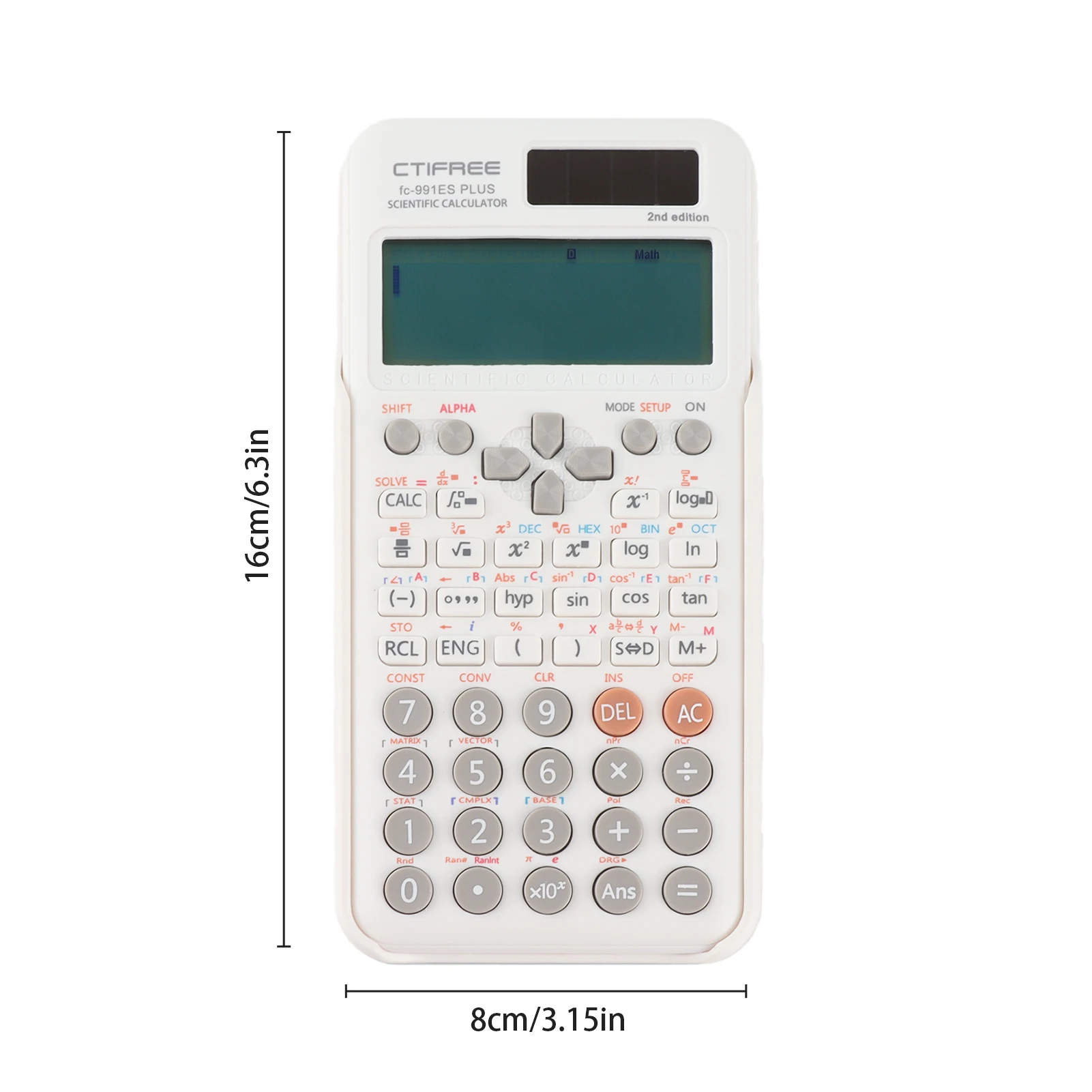 Enhanced Scientific Calculator with 417 Functions and Dual Power Supply