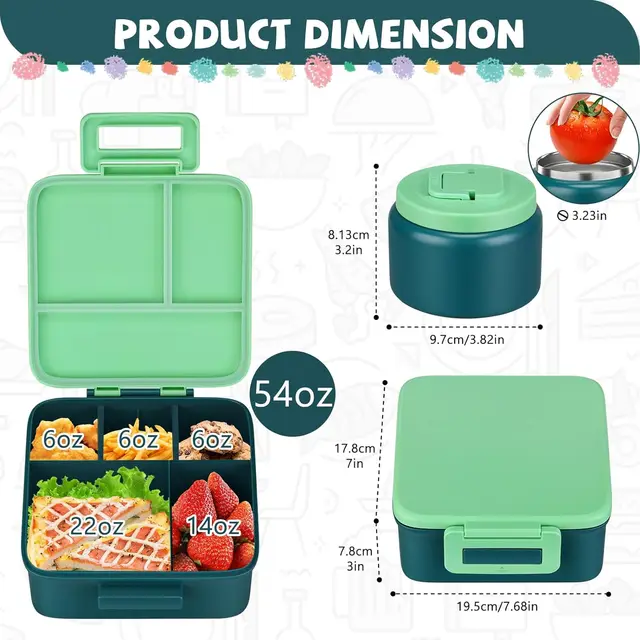 Boîte à déjeuner Bento avec pot alimentaire isolé sous vide en acier inoxydable de 8 oz 6