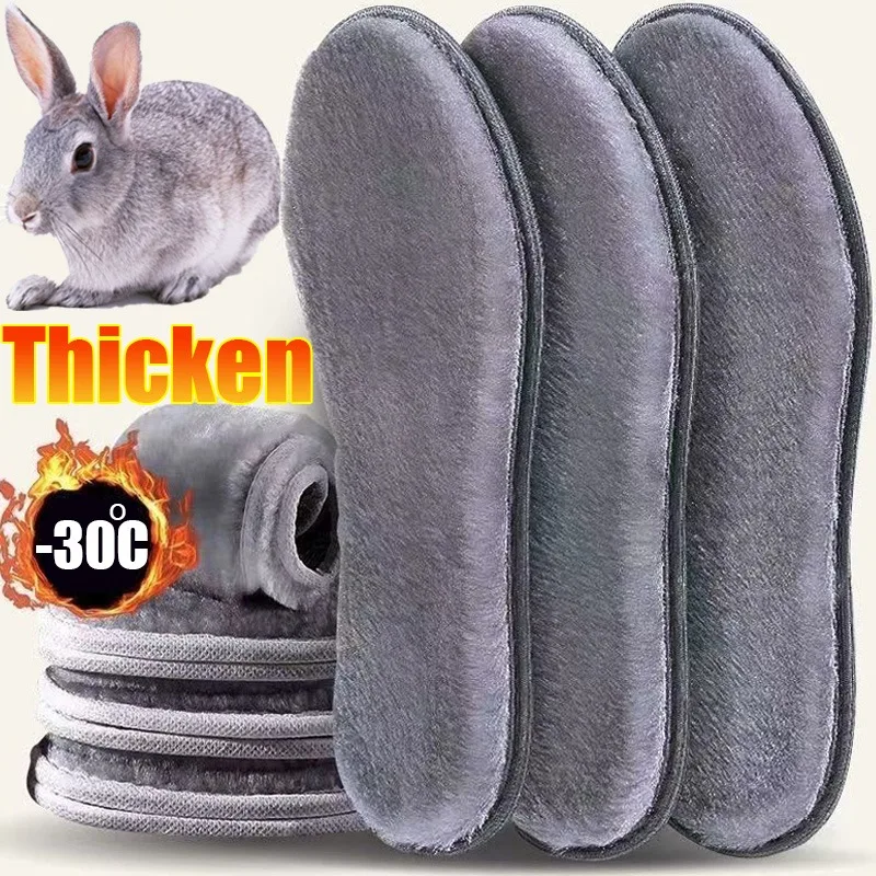 Warm Plush Insoles Soft Imitation Rabbit Fur Plush Warm Self-heating Shoe Pads shoe insoles heated shoe insoles Winter Women Men Thicken Thermal Insole Shoe Tool