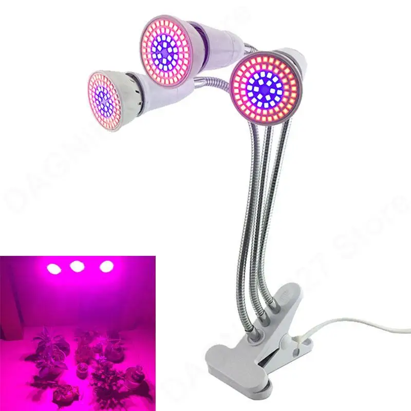 Plant Grow Light 3 Head 72 LED Indoor Growbox Cultivo Hydro Phyto Lamps Growth Lamp red blue light Bulb For Greenhouse V27