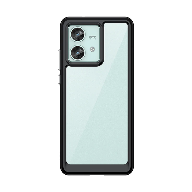 Clear Shockproof Phone Bumper Case - Hard Translucent Protective Cover