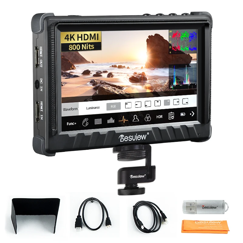 Desview P5Ii Monitor Da Campo Per Fotocamera 5.5 Pollici 3D Lut Dslr Hdmi 1920 X1080 800Nits Supporto Per Monitor Di Luminosità Full Hd Alimentatore C