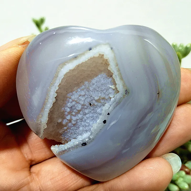Natural Stone Crystal Agate Cluster Geode Heart Crystal Yoga Exercise Energy Healing Feng Shui Crystal Room Decor 6