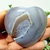 Natural Stone Crystal Agate Cluster Geode Heart Crystal Yoga Exercise Energy Healing Feng Shui Crystal Room Decor 6