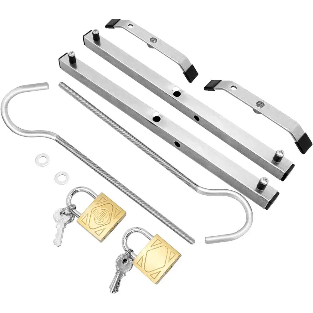 Heavy Duty Ladder Roof Rack Clamp Clamps 2 Locks Lockable Safe Ladders Rack Rail Bar Luggage Carrier with Lock Top Car Rack
