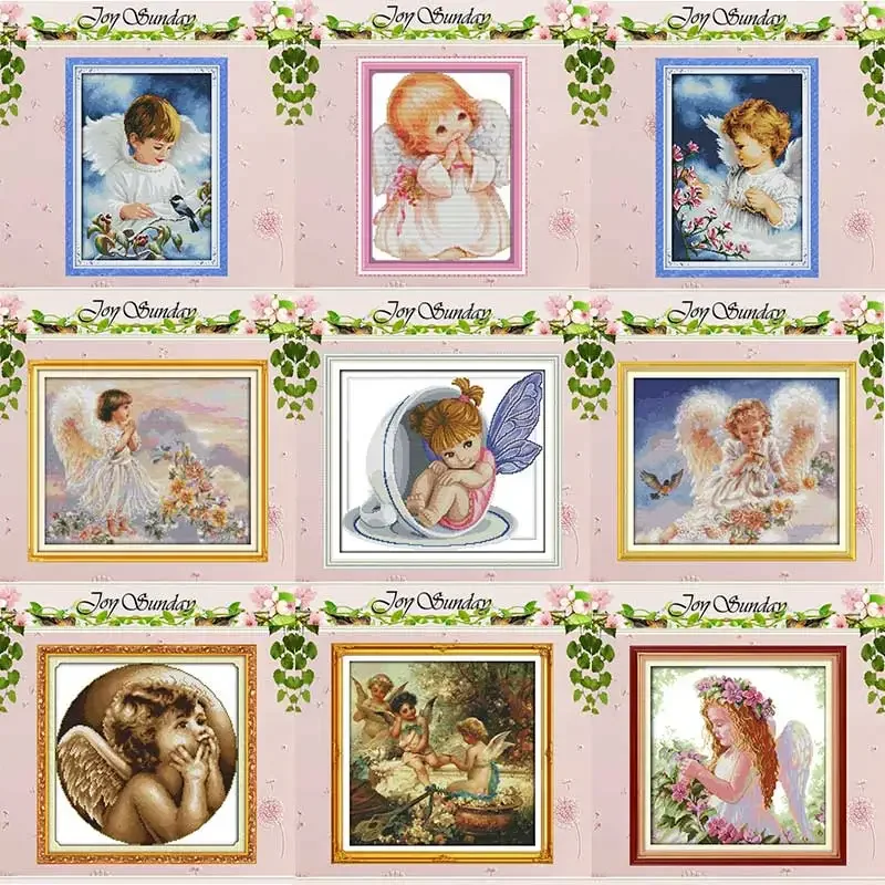 Baby Girl Angel Patterns Counted Cross Stitch Set 11CT 14CT 16CT Stamped DMC Cross-stitch Kit Embroidery Needlework Home Decor cross stitch kit