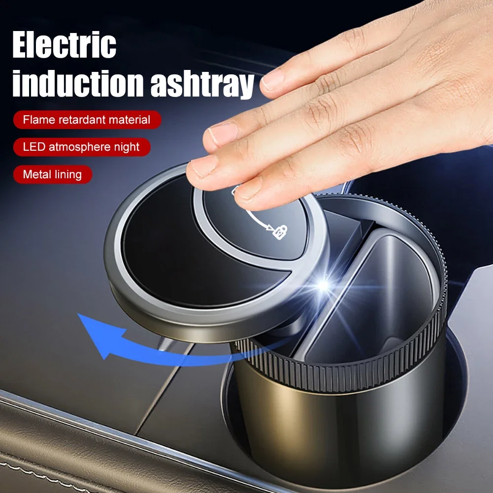 Vehicle Ashtray Automatic Intelligent Induction Open & Close with Cover Multi-function Universal Car Accessories Cigar Ash Tray
