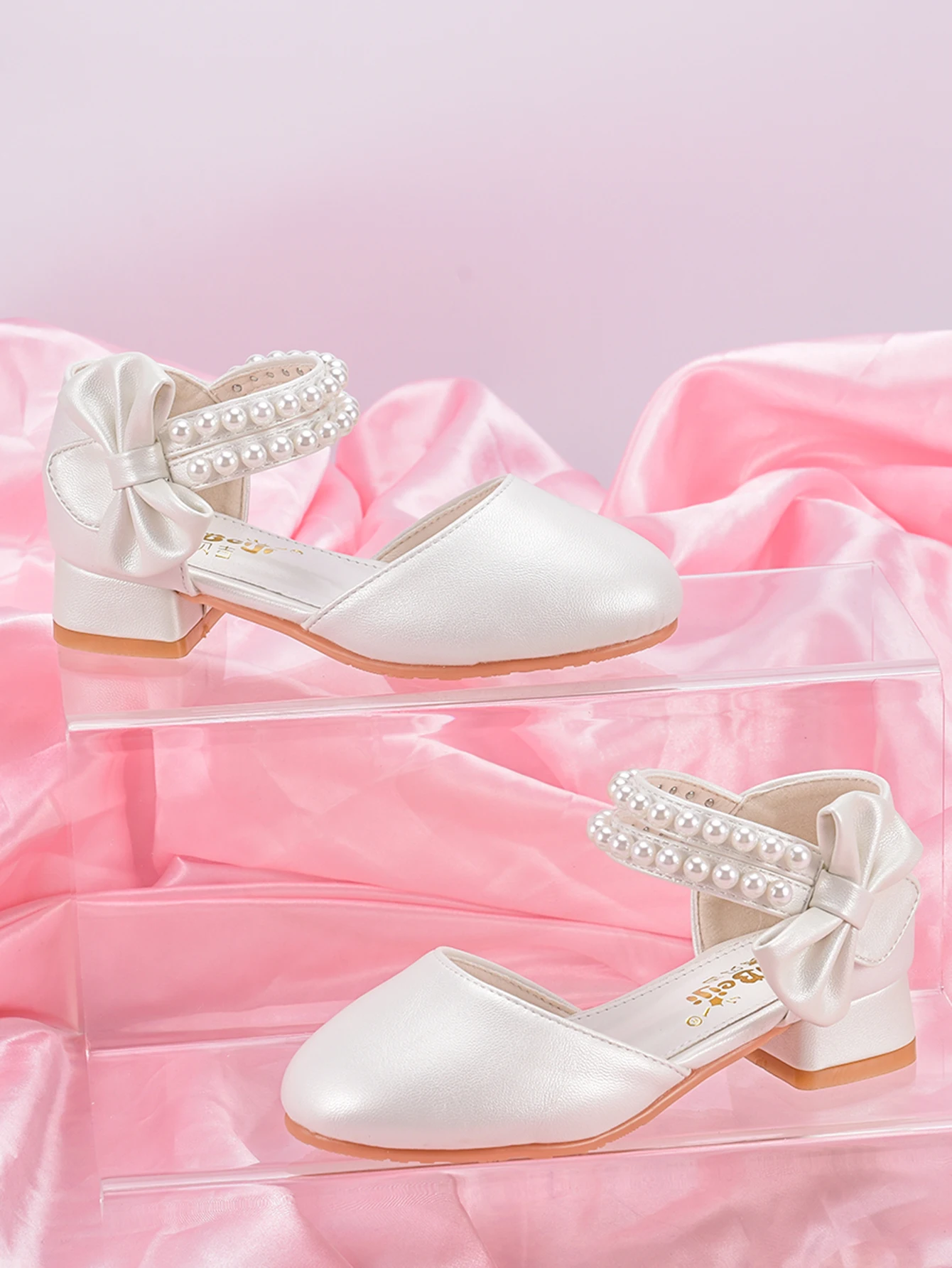 أحذية الأميرة للأطفال للبنات، أحذية بيضاء للربيع/ا...