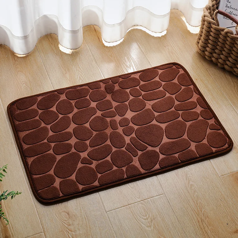 High Quality Pebble Bath Mat SBR Anti-Slip Bottom Design 3D Embossed Stone  Bathroom Carpet Massage Foot Mat Bathroom Rug - AliExpress