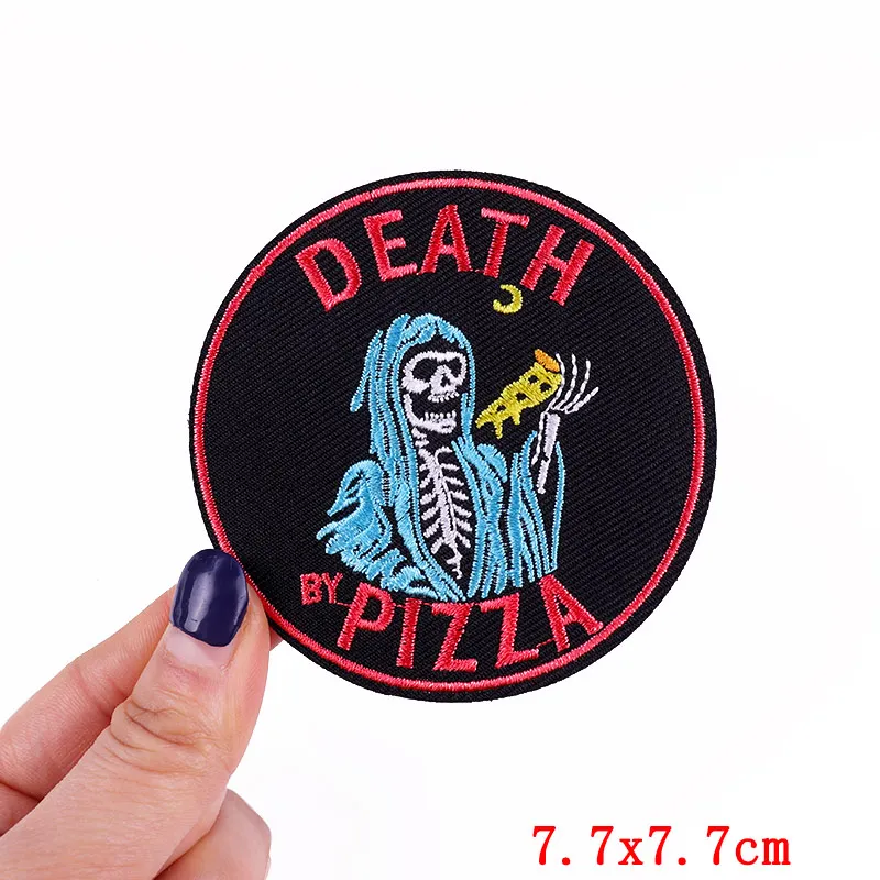 Horror Schädel Eisen auf Patches für Kleidung bestickte Patches auf Kleidung Jacke Punk Patch Stickerei Patch DIY Nähen Aufkleber – Detail 31