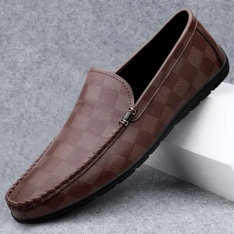 

Loafers Leather Shoes Men's Leather Summer Breathable Moccasins Soft Bottom Business Casual Shoes