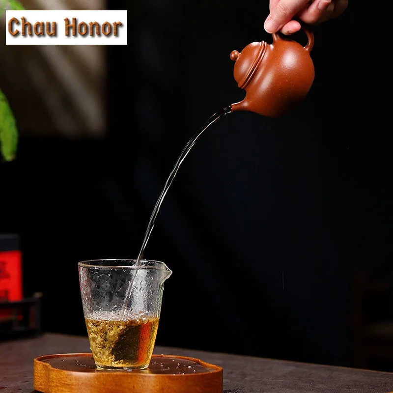 160ml Traditional Yixing Purple Clay Teapots Handmade Rongtian Pot Raw Ore Mud Kettle Chinese Zisha Tea Set Tableware Craft Gift