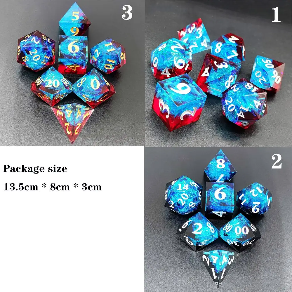 Set di dadi poliedrici multilati da 7 pezzi dadi in resina accessori per giochi da tavolo D6 D8 D10 D12 D20 per D & d DND