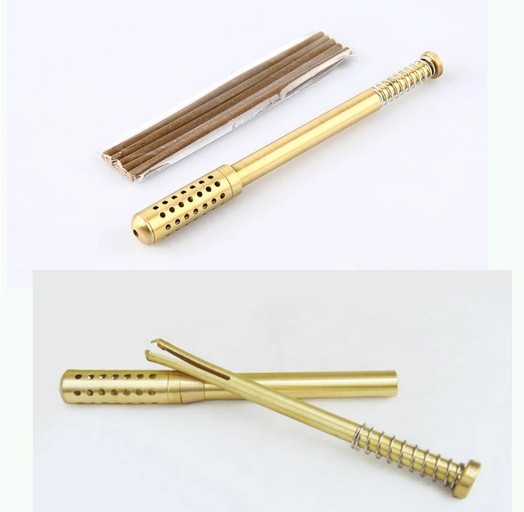 Small pure copper moxibustion stick thin face wrinkle spot to help sleep warm moxibustion rods face eye beauty massager