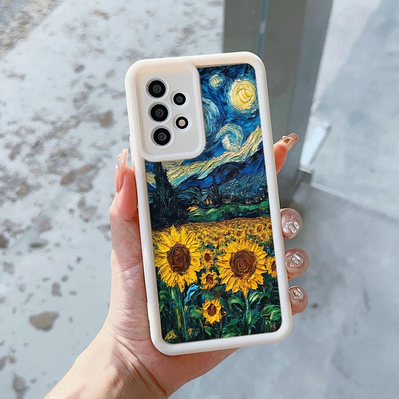 Van Gogh The Starry Night Sunflowers Art Print Phone Case Cover