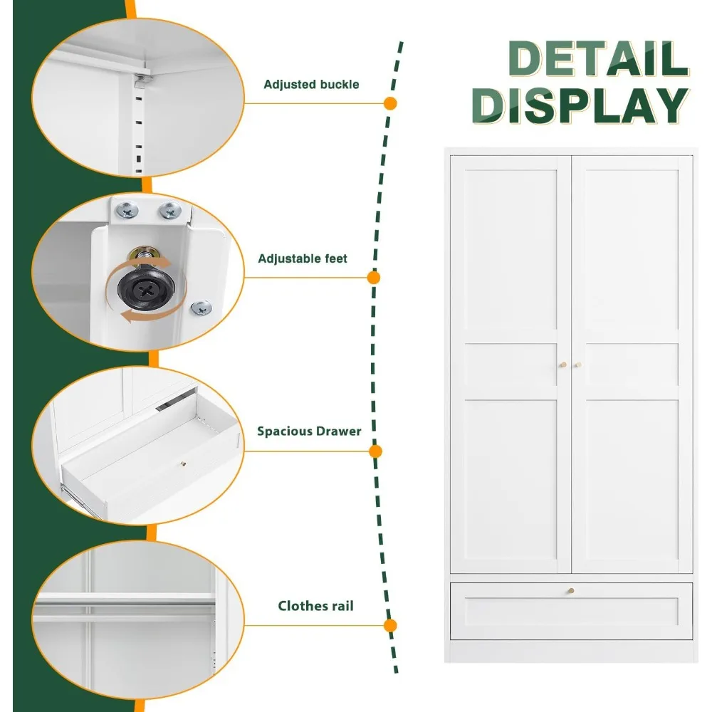 72" Metal Wardrobe Closet 4