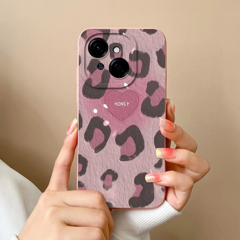Colorful Pattern Liquid Silicone Case with Lens Protection