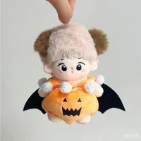 Halloween pumpkin 10cm 20cm cotton doll clothes funny pumpkin bib bread pants doll accessories 1