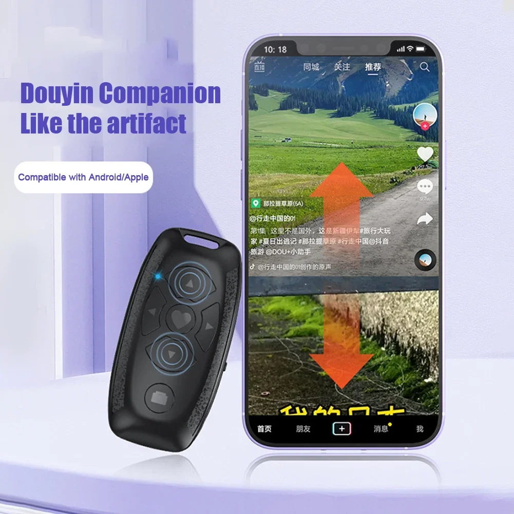 Recharegable Bluetooth Remote Control Button Wireless Controller Selfie Camera Stick Shutter Release For Phones e-book Page Turn, camera remote shutter button,camera remote shutter release