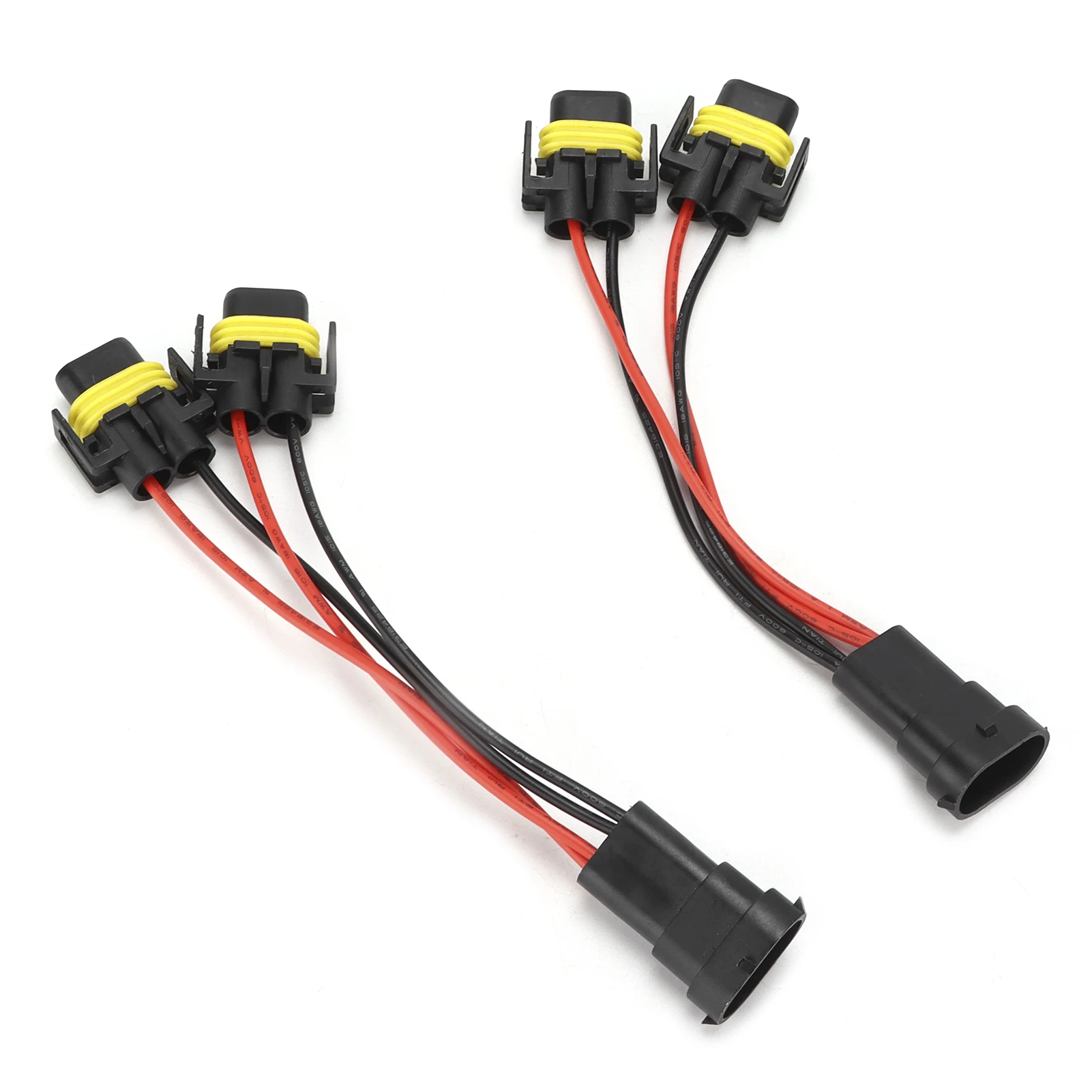 안개등 헤드라이트용 양방향 스플리터 와이어링 하네스, 하이 로우 빔 듀얼 쿼드 프로젝터, 수-암, H11, H8, 2 개