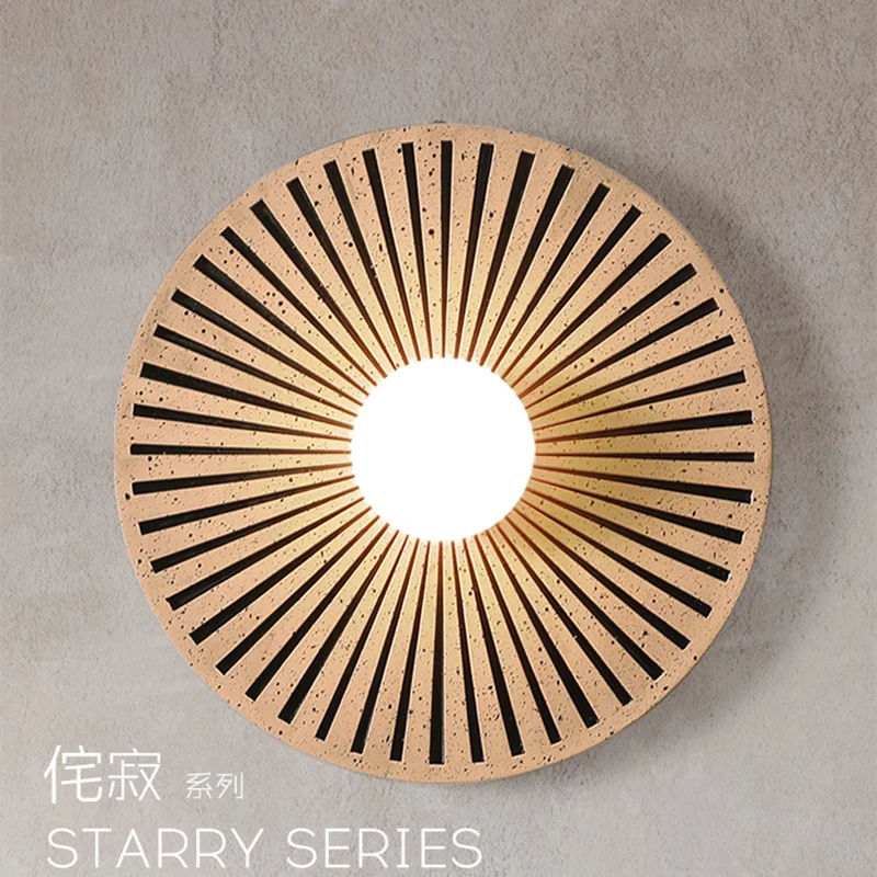 

Round Semi-circle Resin Wall Lamp Bedroom Bedside Vintage Sconce Minimalist Living Room Glass Lampshade Hotel Homestay LED Light
